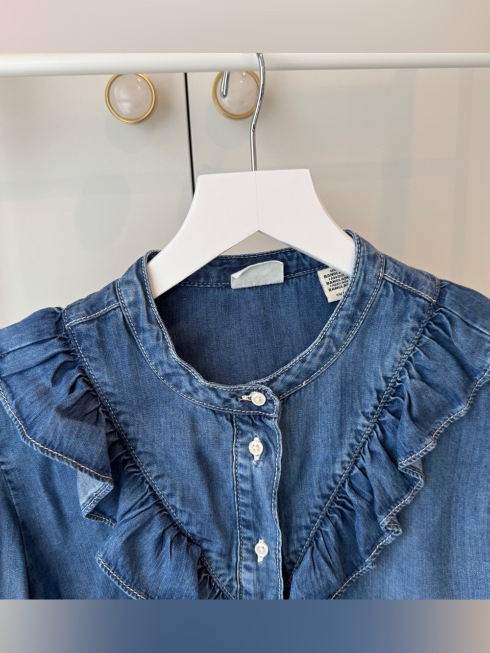 Levi’s Ruffle-Trim Denim blouse - Blue xs